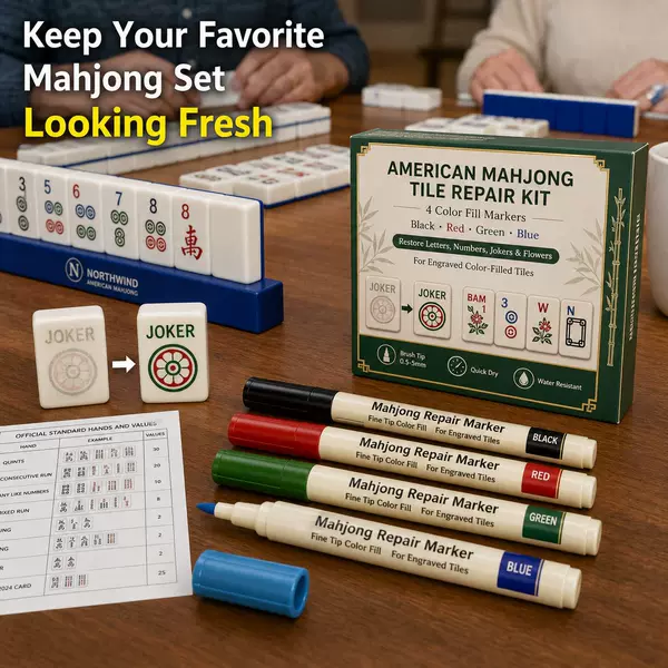Cross-border exclusive supply of American-style mahjong tile color repair pen set, engraving mahjong renovation tool, quick-drying waterproof graffiti