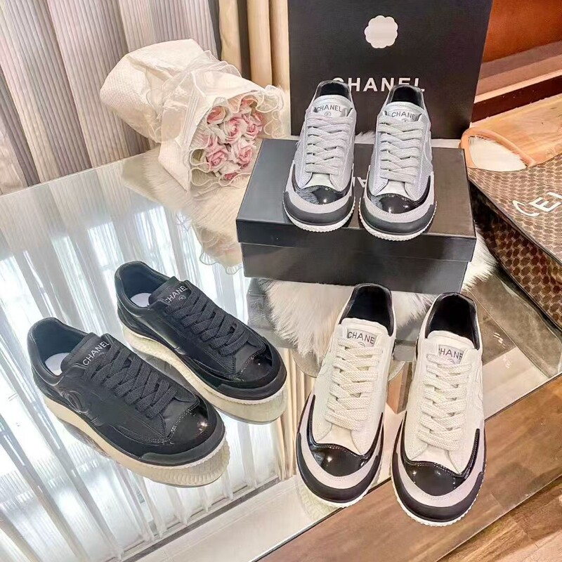 2025 Autumn New Vintage Genuine Leather Patchwork Sports Casual Shoes, Chanel-style Trendy Versatile German Training Shoes cc