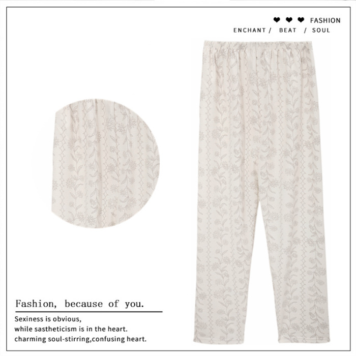 Pantalones de dibujos animados lindos pantalones de pijama elásticos de cintura estudiantil en casa pantalones largos de primavera y otoño de verano para mujeres pantalones casuales