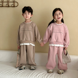 Children's Spring and Autum Suits Fake Two-Piece Sports Sweatshirts for Boys and Girls 2025 New Autum Baby Casual Clothes
