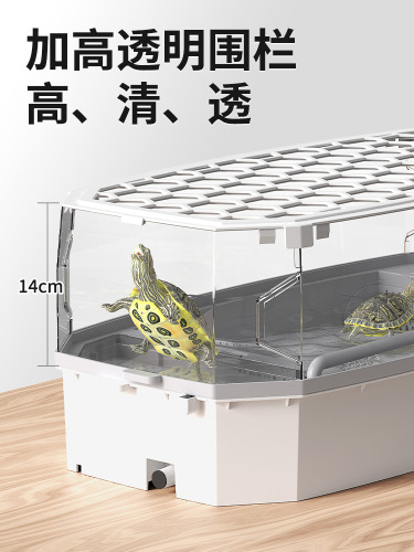 Turtle tank with terrace and landscaping villa home breeding box snapping turtle Brazilian turtle special ecological tank turtle box house