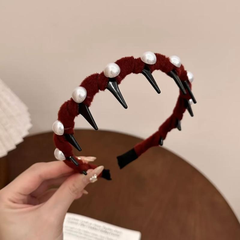 Perlas ondas de cabello para mujeres 2024 nuevo alto cráneo de correa de dientes antideslizante presión clip de cabello acabado artefacto paquete de cabello