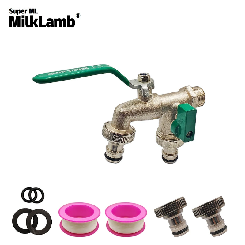 Трансграничный Эксклюзив для 1/2 садоводства из цинкового сплава водяное сопло один в двух из двойного соска на выходе воды из цинкового сплава кран костюм