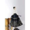 [White] Shirt+[Tibetan Blue] Bodhisattva Makeup Horse Noodle Skirt