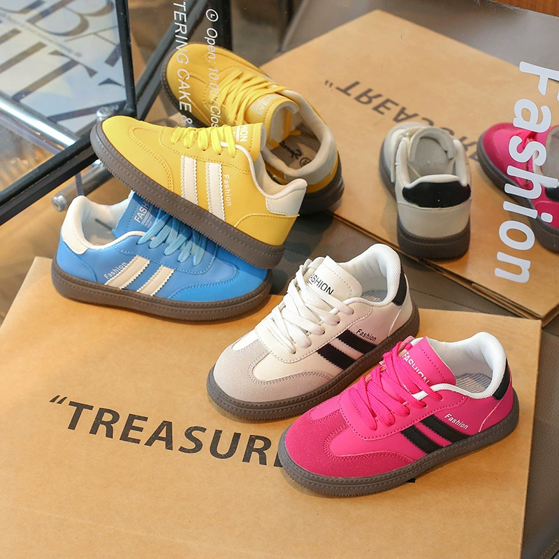 Детские туфли с низким верхом весной и осенью новые 2024 модные повседневные туфли