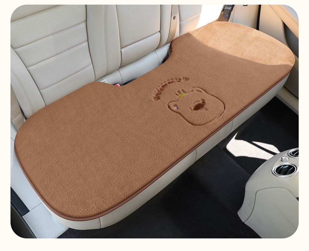 Car Seat Cushion Winter Universal Cartoon Seat Pad Half-Cover Cushion Simple Car Mat Rear Seat Cute Plush Cushion