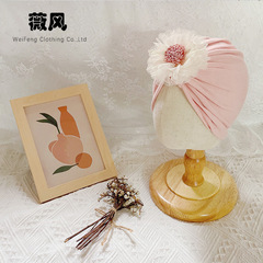 Baby girl's hat, new spring and autumn baby and toddler cap, cute lace flower door guard Indian hat, trendy
