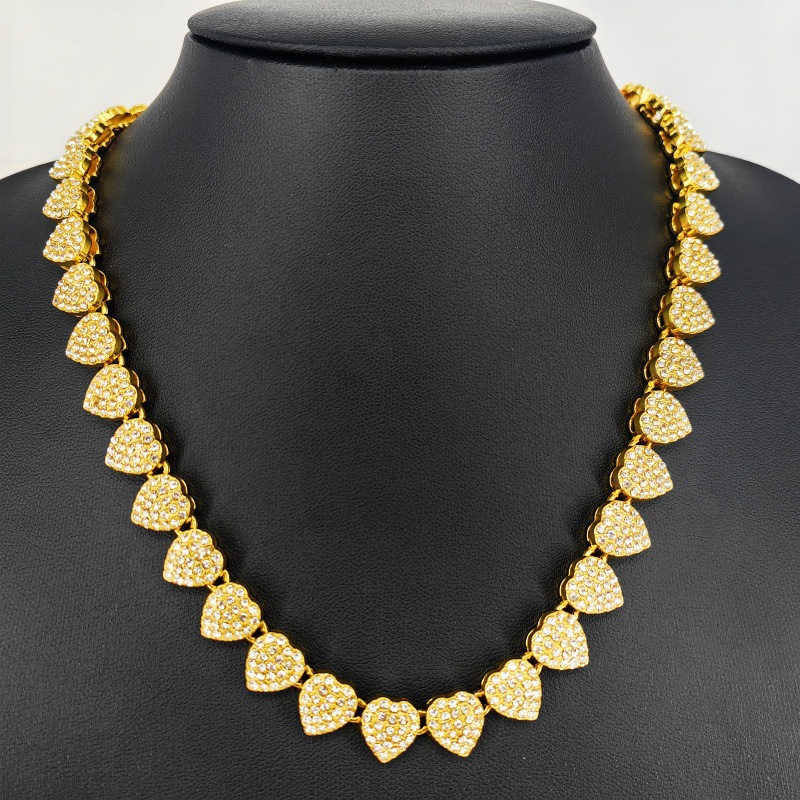 Necklace Classification Hip-Hop Geometric Heart Shape Alloy Layered Necklaces Wholesale