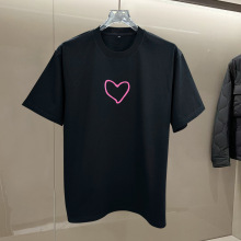 潮流大牌刺绣短袖T恤男欧洲站夏季新款冰丝凉感半截袖圆领修身薄T