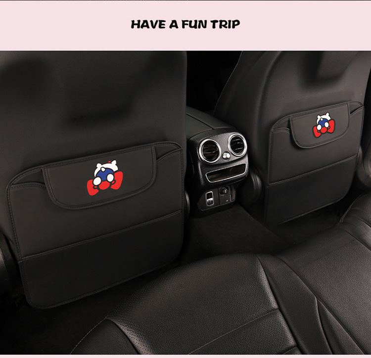 Multifunctional Nappa Leather Car Seat Anti-Kick Pad, Car Rear Seat Supplies Protective Pad, Car Seat Back Anti-Dirty and Anti-Kick