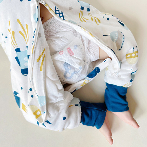 Love Poem Miao Autumn and Winter Baby Sleep sack A Class Pure Cotton Antibacterial Children's Divided Leg Sleep sack Cartoon Baby Constant Temperature Anti-Kick Blanket