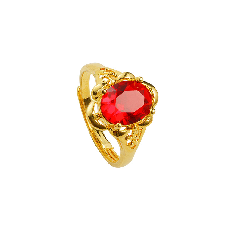 Anillo de oro antiguo vietnamita de arena de oro de boca viva femenina estilo chino estilo retrógrado tide no se desvanece joyería en vivo explosión