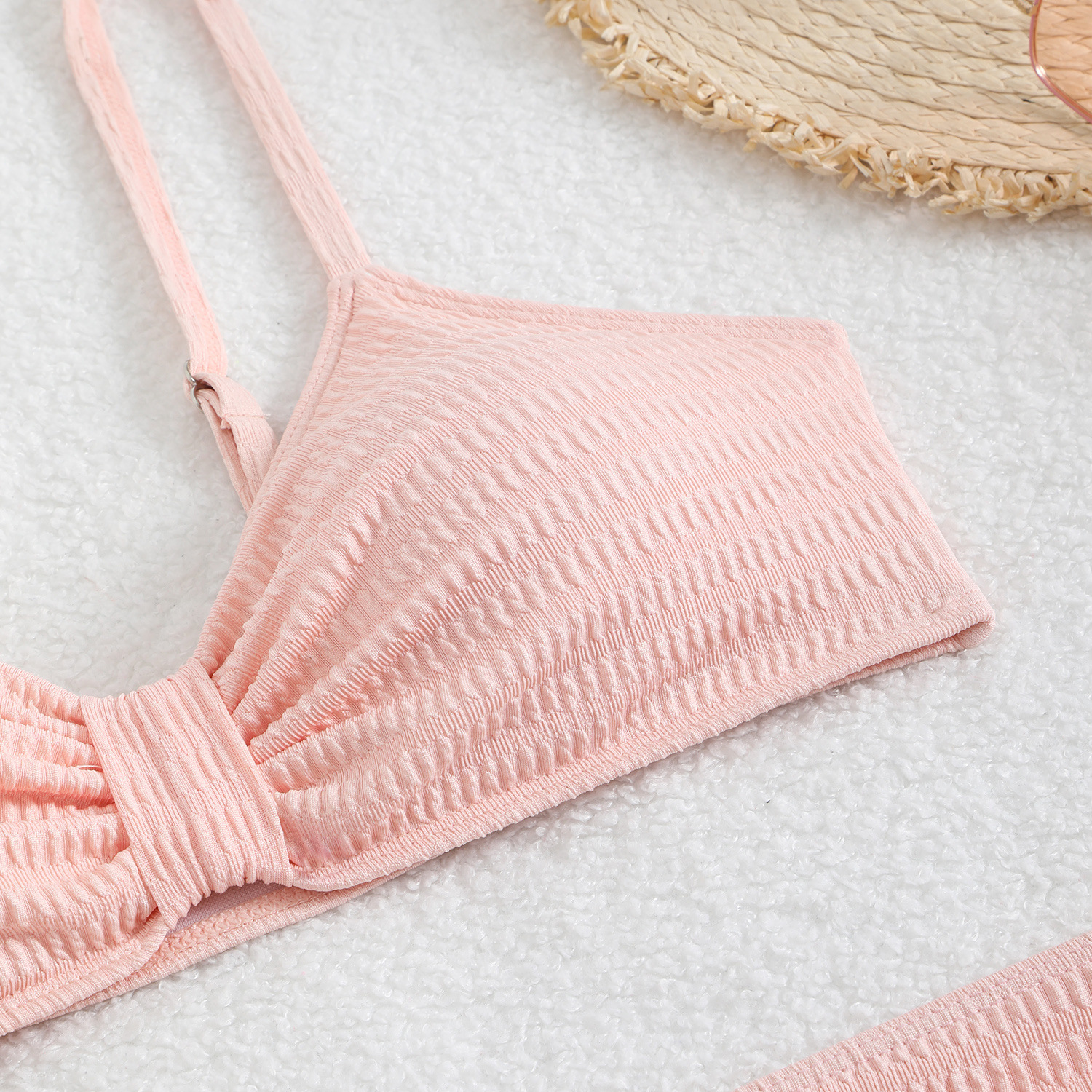 Swimming Pool, Beach Occasion Women's Sexy Solid Color 3 Pieces Set Bikinis Swimwear