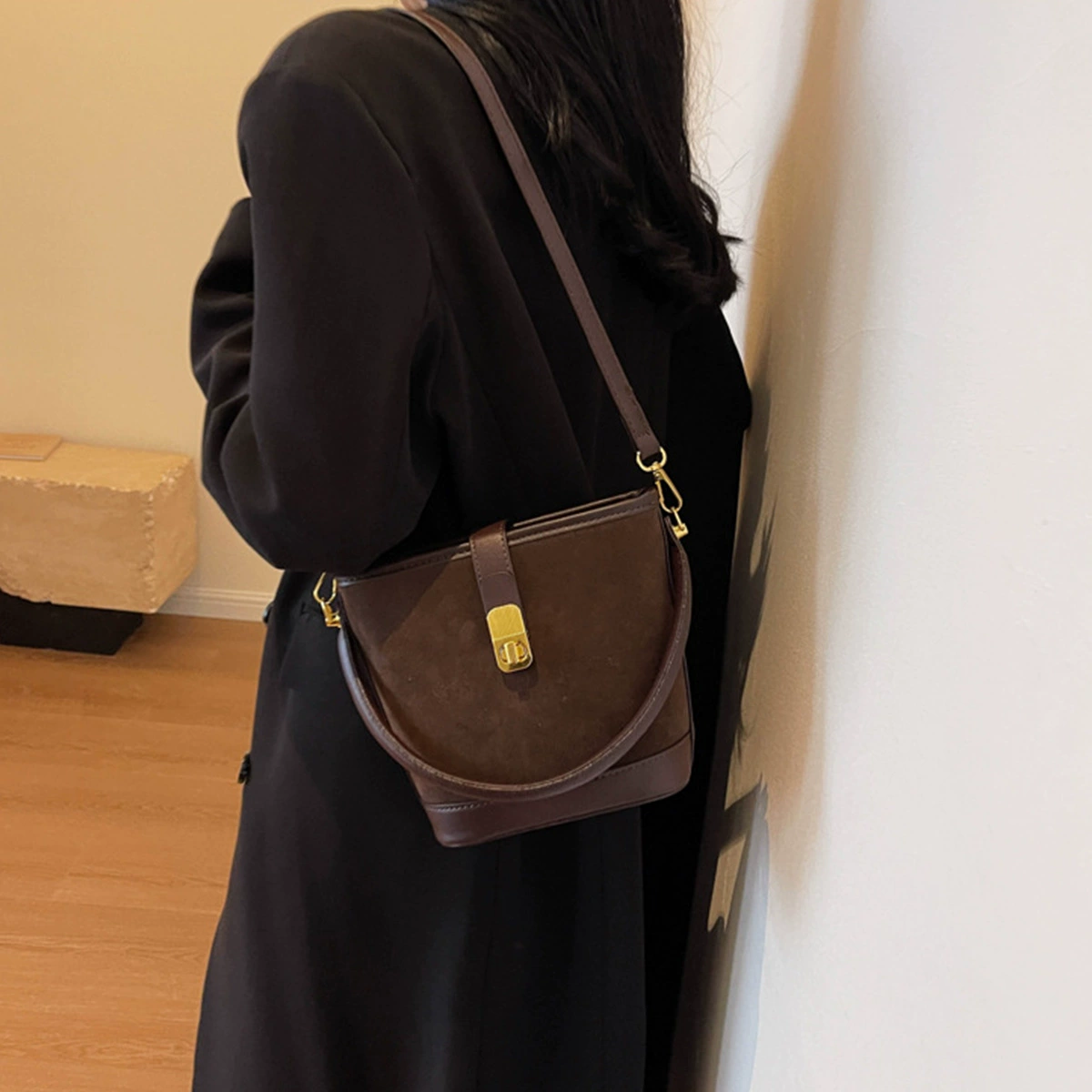 Женская сумка-ведро через плечо Golden Fox в стиле ретро, ​​новая осенне-зимняя популярная сумка, высококачественная сумка через плечо