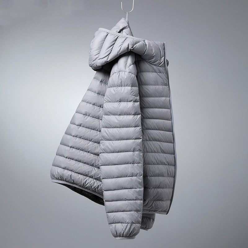 Lightweight Large Size Short down Jacket Ultra-Thin European and American 90 White Duck down Men's Hooded Warm Lightweight Autumn and Winter Jacket