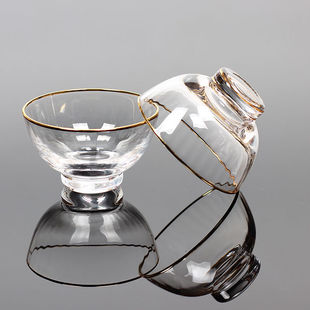 Highly Transparent Glass Aroma Cup, Gold-Rimmed Cup, Single Cup, Master Cup, Heat-Resistant Tea Cup, Japanese-Style High Borosilicate Glass Tea Cup