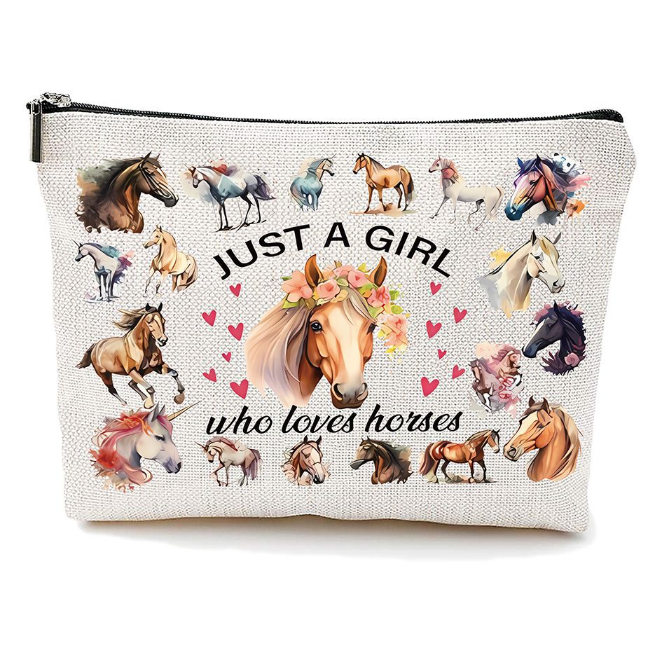 Nueva bolsa de maquillaje impermeable lino Amazon venta caliente bolsa de maquillaje de animales bolsa de mano bolsa de lavado bolsa de tela pequeña bolsa de almacenamiento