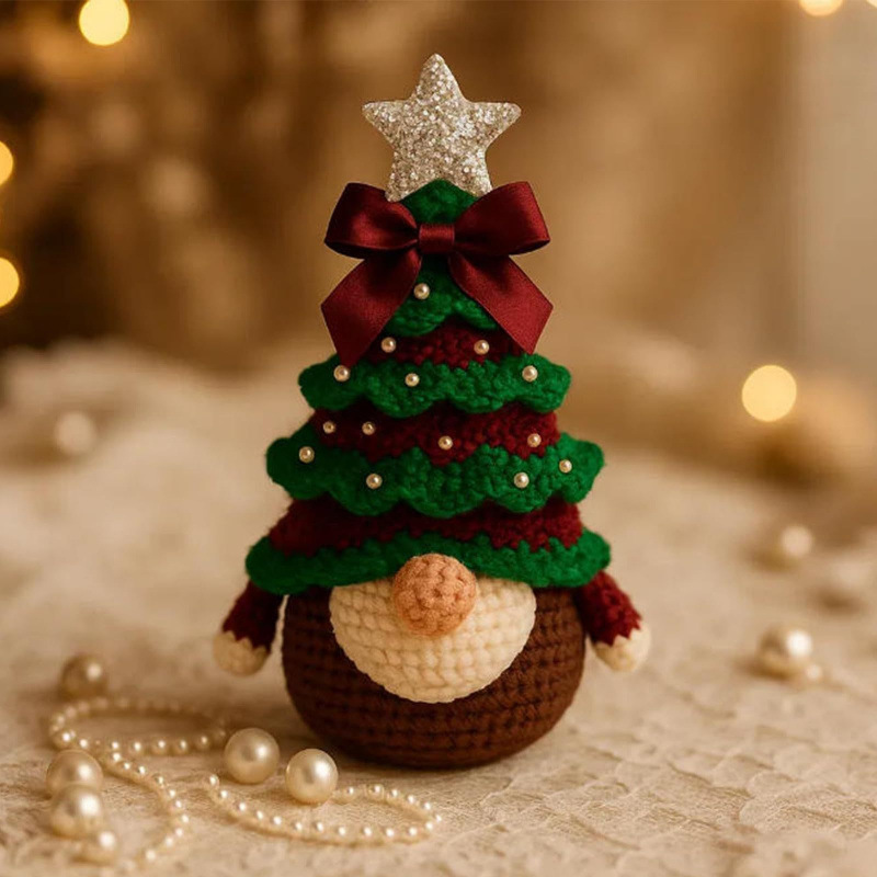 DIY Crochet Christmas Tree Gnome Kit DIY 钩针圣诞树侏儒套件|undefined