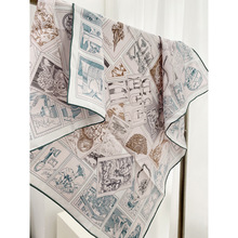 双面印花真丝斜纹绸丝巾大方巾女披肩外搭丝绸围巾18姆米加厚多款