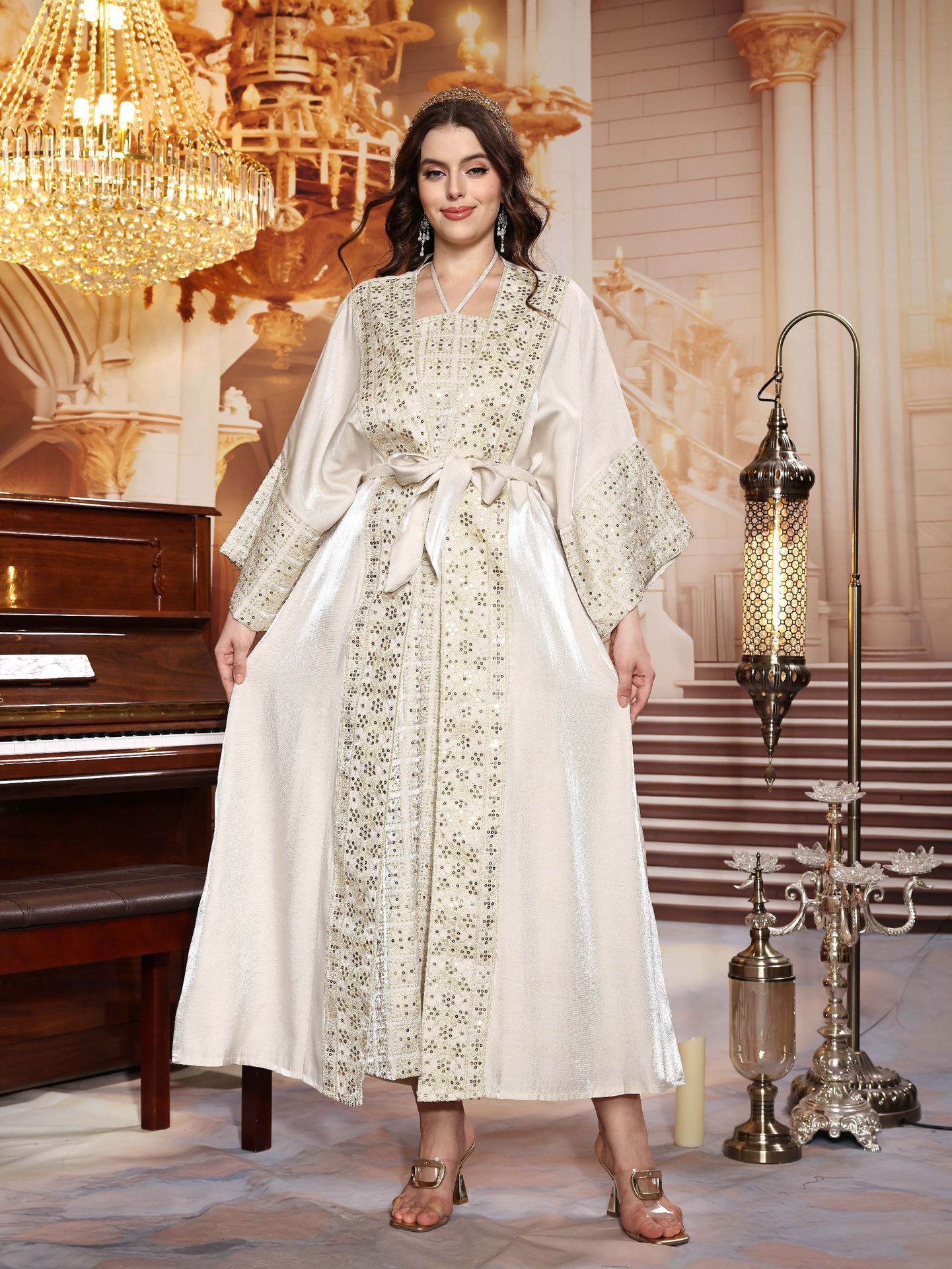 Exquisite Women's Ethnic Style Abaya Middle Eastern Muslim Dress_voghion.com