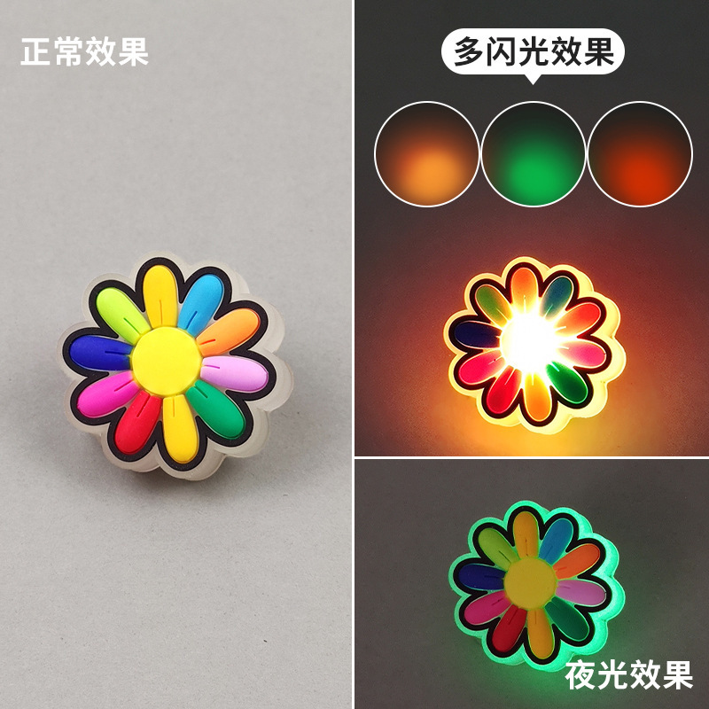 2025年越境EC下駄靴花LED発光フラッシュ楽しいDIY靴バックル靴アクセサリー装飾バックル|undefined