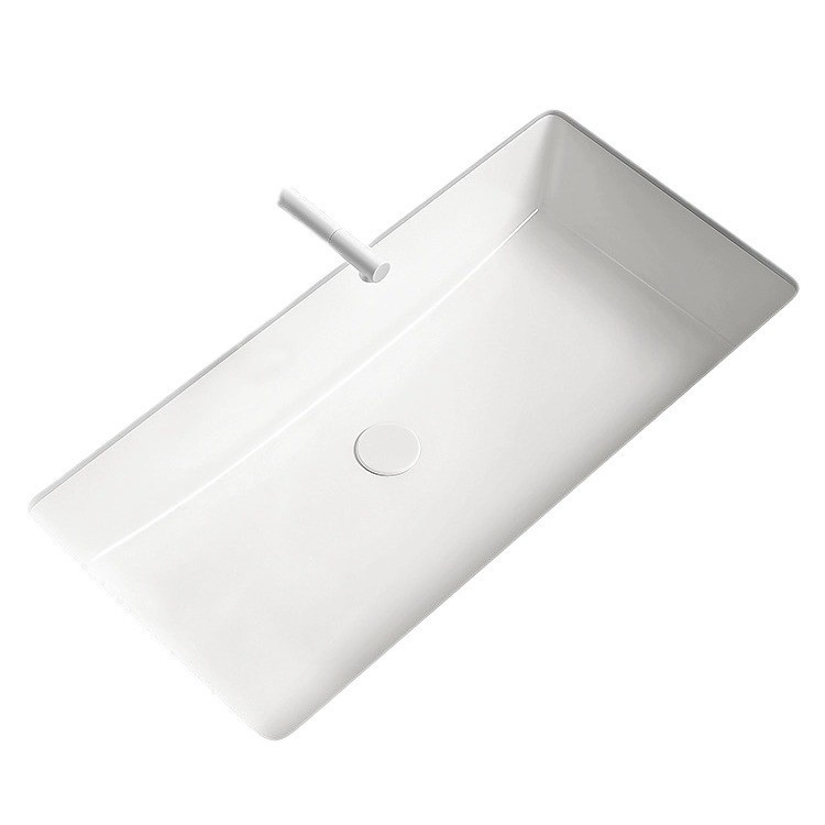 Hotel de gran tamaño lavabo oval lavabo cerámico lavabo incrustado cuadrado lavabo grande lavabo único