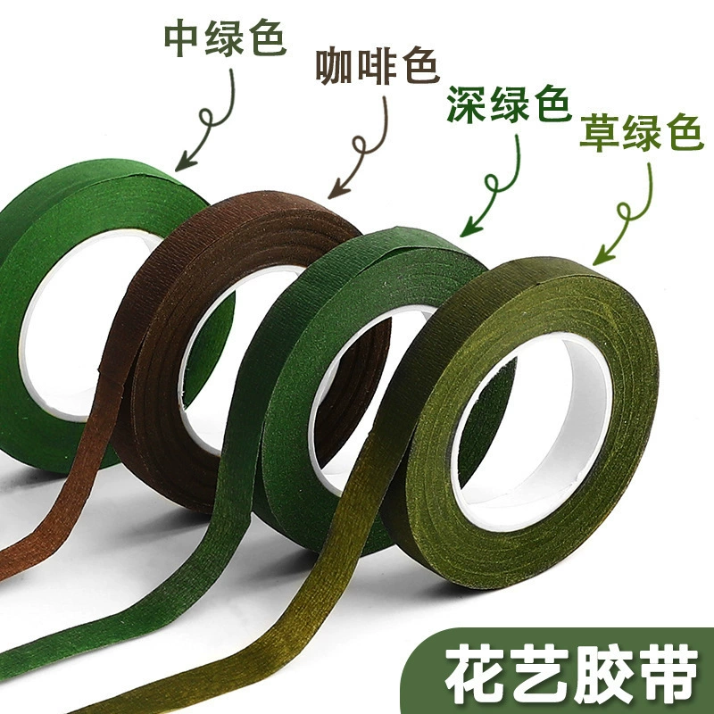Заводская оптовая цветочная лента 1.2cm зеленая бумажная лента ручной работы