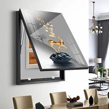 輕奢電表箱裝飾畫豎款現代簡約弱電箱電盒子空開箱配電箱遮擋掛畫