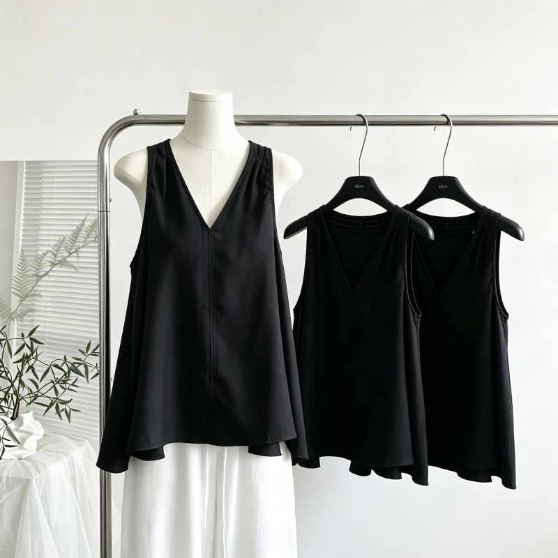 Nuo Chu Skk Store Black Label'Black Swan Set' Japanese Imported Mitsubishi Triacetate Vest Top Nuo Chu Skk Store Black Label'Black Swan Set' Japanese Imported Mitsubishi Triacetate Vest Top