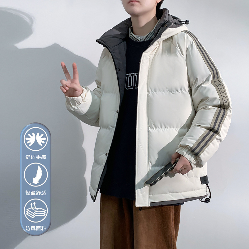 跨境潮牌棉服2025年男士秋冬季加厚连帽棉衣御寒加厚保暖青年棉袄|undefined