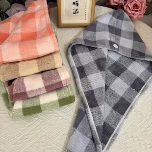 Coral fleece vintage plaid dry hair cap bath towel face towel absorbent jacquard towel wholesale