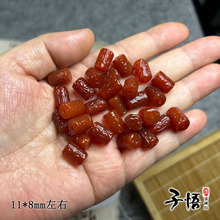 厂家一手货源藏式红玛瑙回纹珠雕刻直筒珠圆柱散珠diy配珠批发