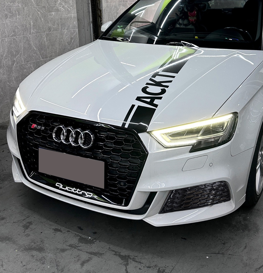 Suitable for 17 18 19 20 Audi A3 Fog Light Frame Modification S3Rs3 Honeycomb Bright Black Sline Special