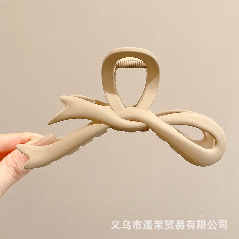 咖色磨砂抓夹女2025年新款发夹后脑勺大号发量多鲨鱼夹子发卡头饰|undefined