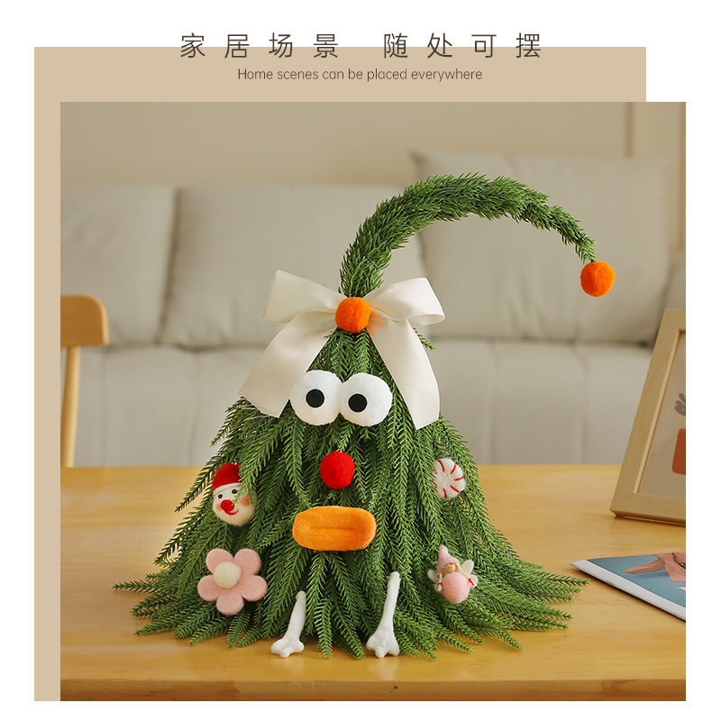 árbol de Navidad de cuello inclinado árbol de Navidad mini árbol de Navidad escritorio con lámpara artificial nueva simulación pequeña