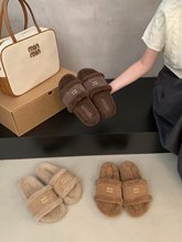 羊羔毛拖鞋女外穿厚底街拍毛毛鞋2025年秋季新款感一字拖