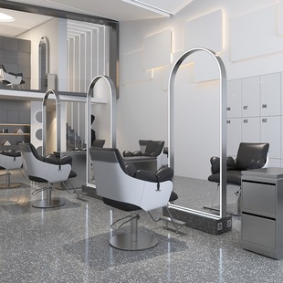 Internet Celebrity Barber Shop Mirror Table Hair Salon Single and Double-Sided Floor Mirror Hair Salon Hair Cutting Mirror Photo Studio Makeup Mirror