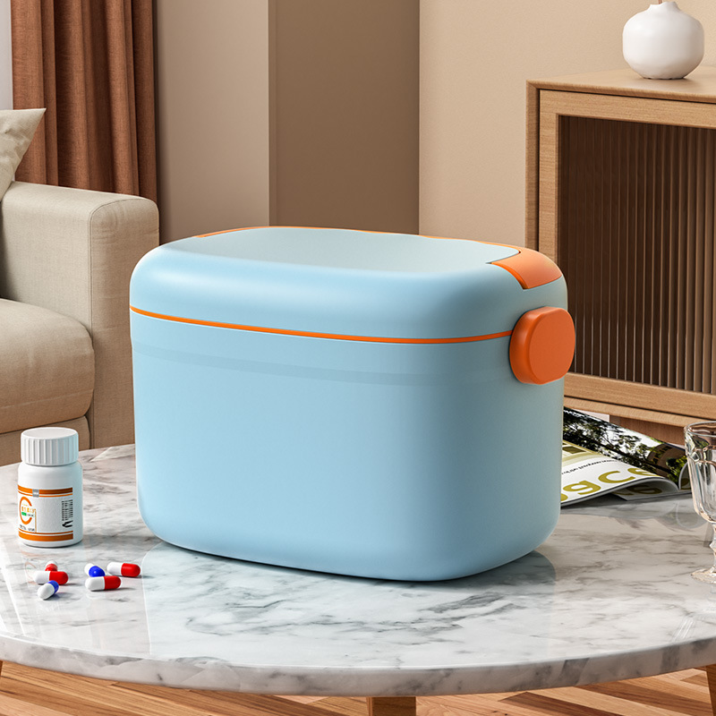 Caja de almacenamiento de medicamentos de gran capacidad Caja de primeros auxilios Caja médica doméstica Caja médica de emergencia Caja de medicamentos multicapa de tamaño doméstico