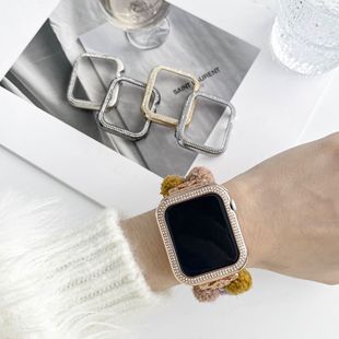 Suitable for applewatch alloy protective shell S8 Apple metal hollow shell iwatch double row Diamond-embedded watch case