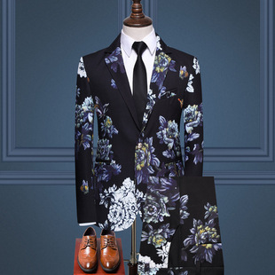 Set Men 2 Pieces Slim Fit Casual Tuxedo Suit Male Suits Set
