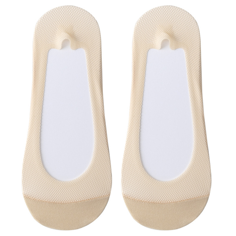 Calcetines de barco Calcetines antideslizantes para mujer Calcetines invisibles de boca baja transpirable de malla fina de primavera y verano Calcetines Zhuji al por mayor