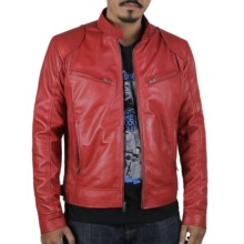 外贸秋冬商务绅士保暖拉链开衫口袋装饰PU皮衣立领修身大码皮夹克