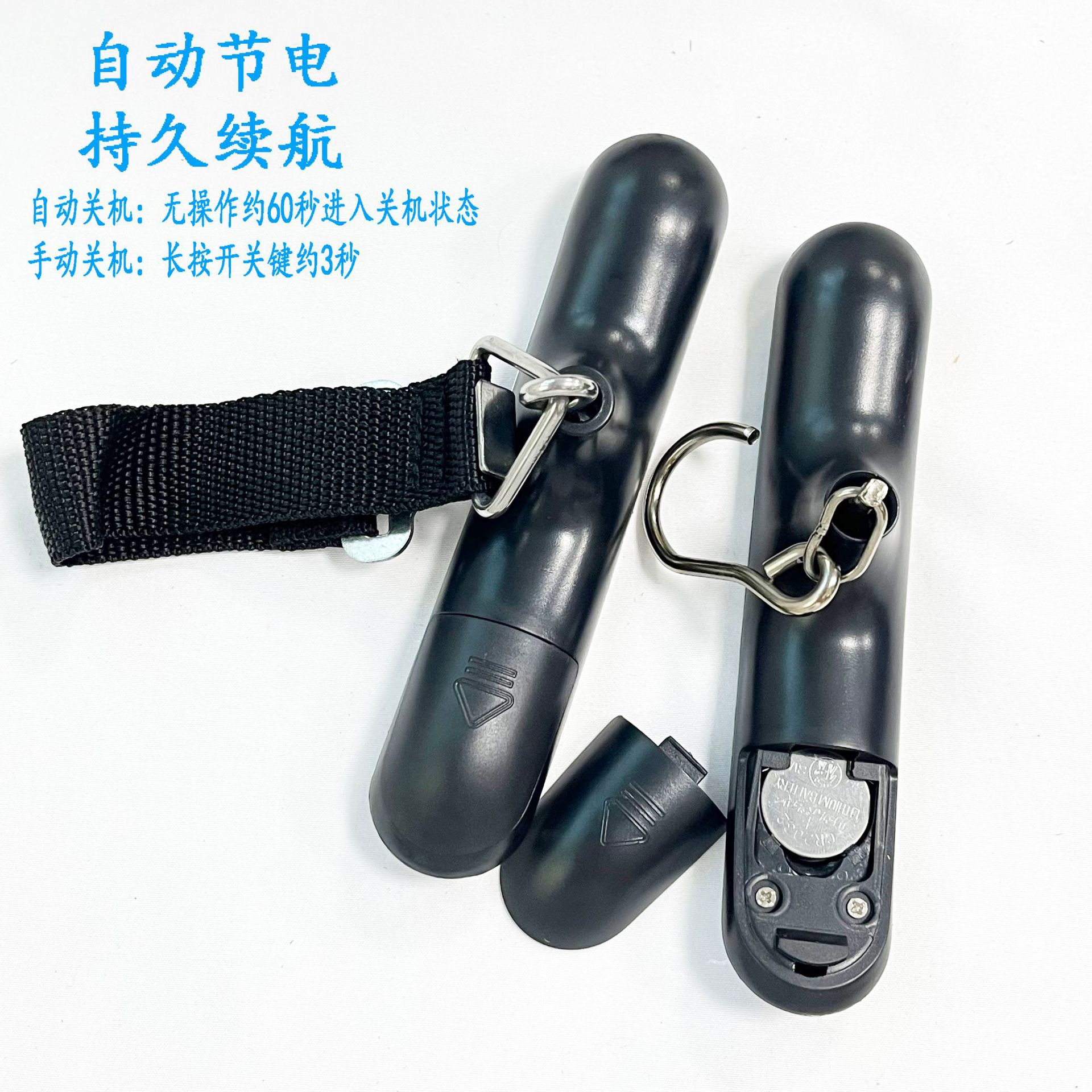 Báscula portátil digital de acero inoxidable, pesa equipaje o pesca hasta 50 kg, pantalla LCD de alta precisión