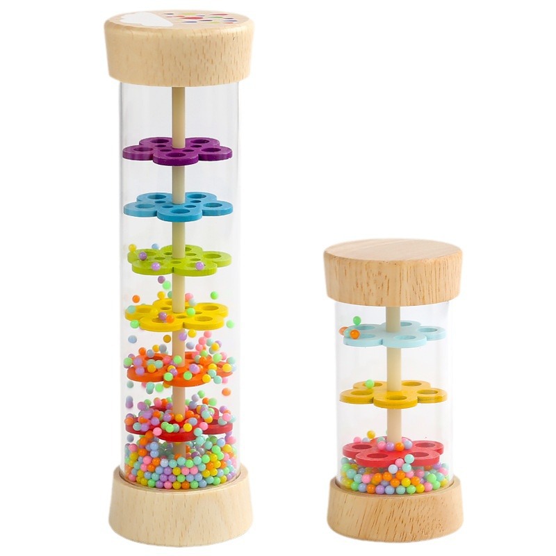 Tubo de sonido Orff instrumento de percusión lluvia Simulador de sonido tubo de sonido Arco Iris reloj de arena campana de arena educación temprana lección de música material didáctico