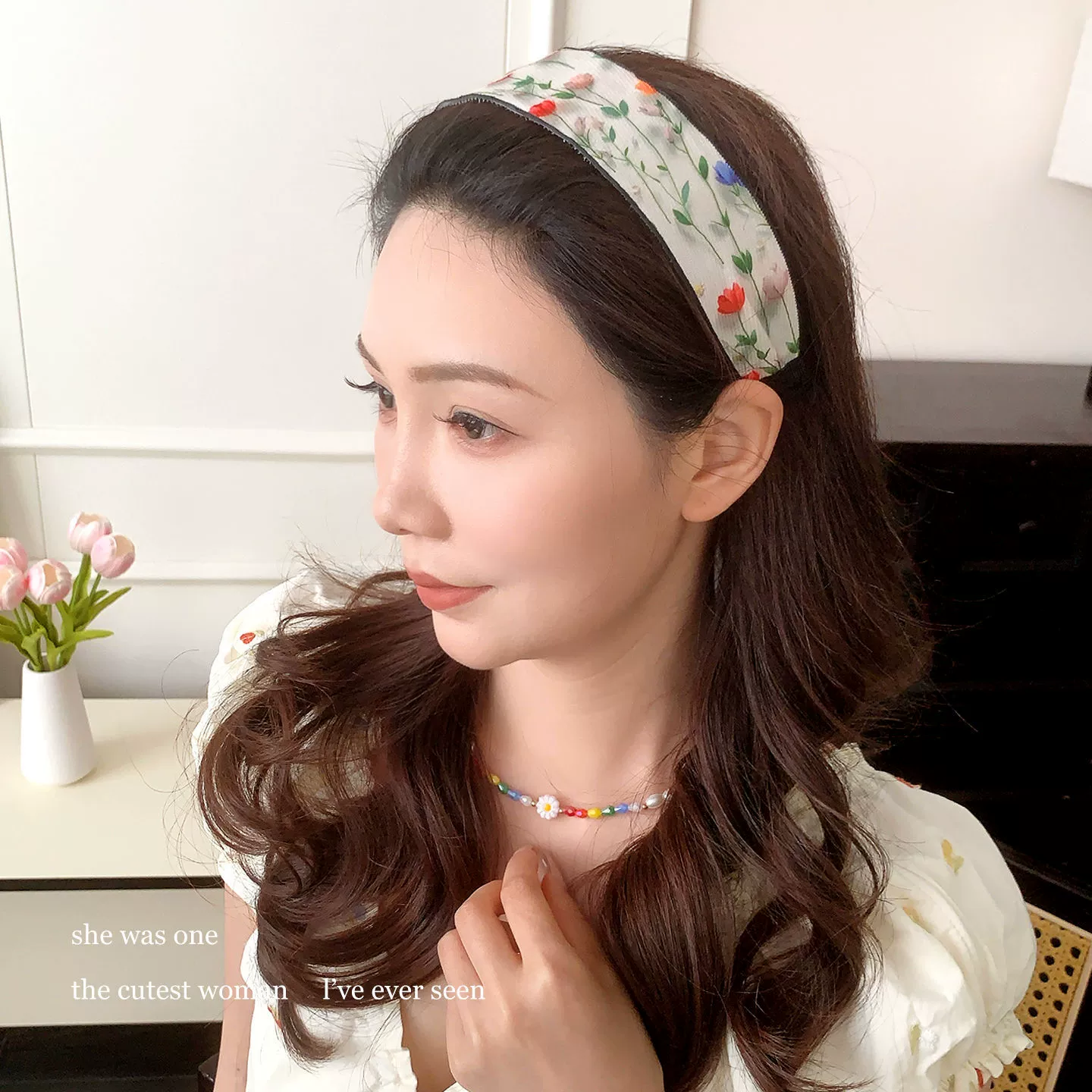 Fashionable headband with velcro, cute bangs
