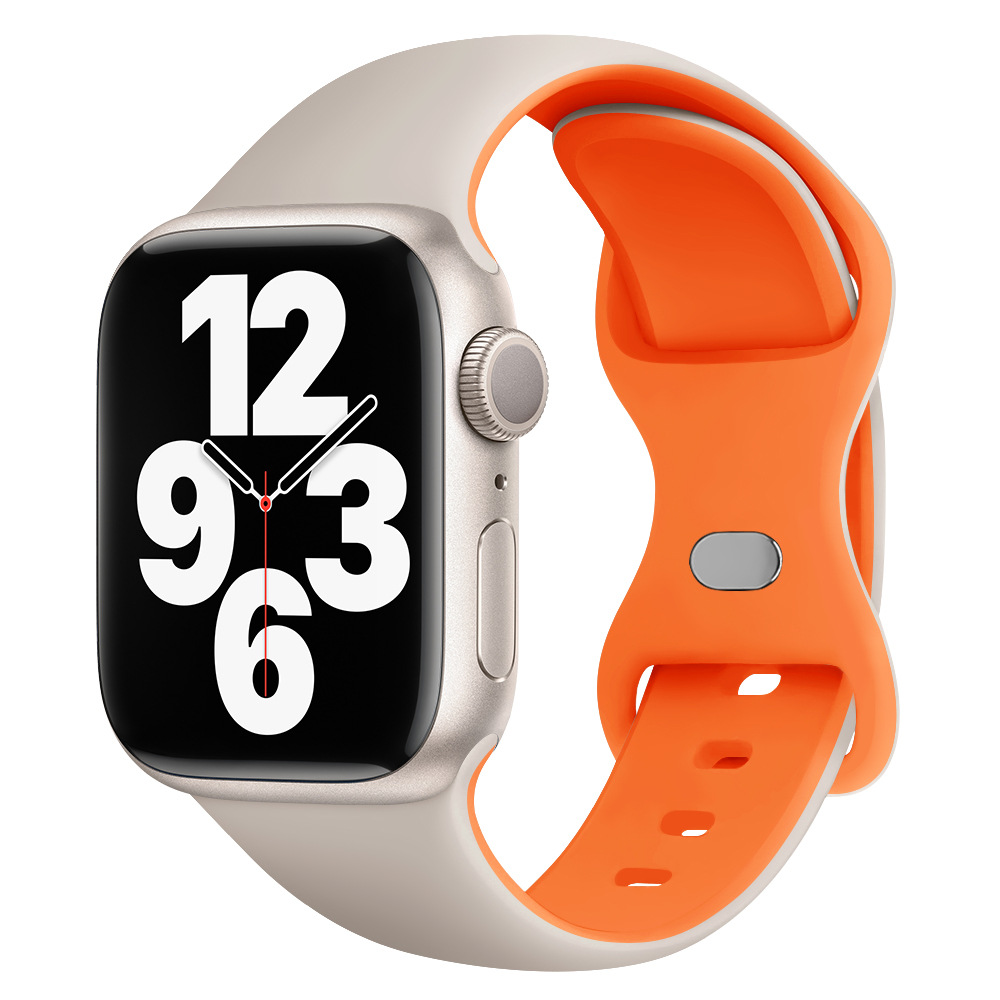 Aplicable AppleWatch Butterfly Buckle Silicone Deportivo correa de reloj Iwatch9876 generación / se inteligente