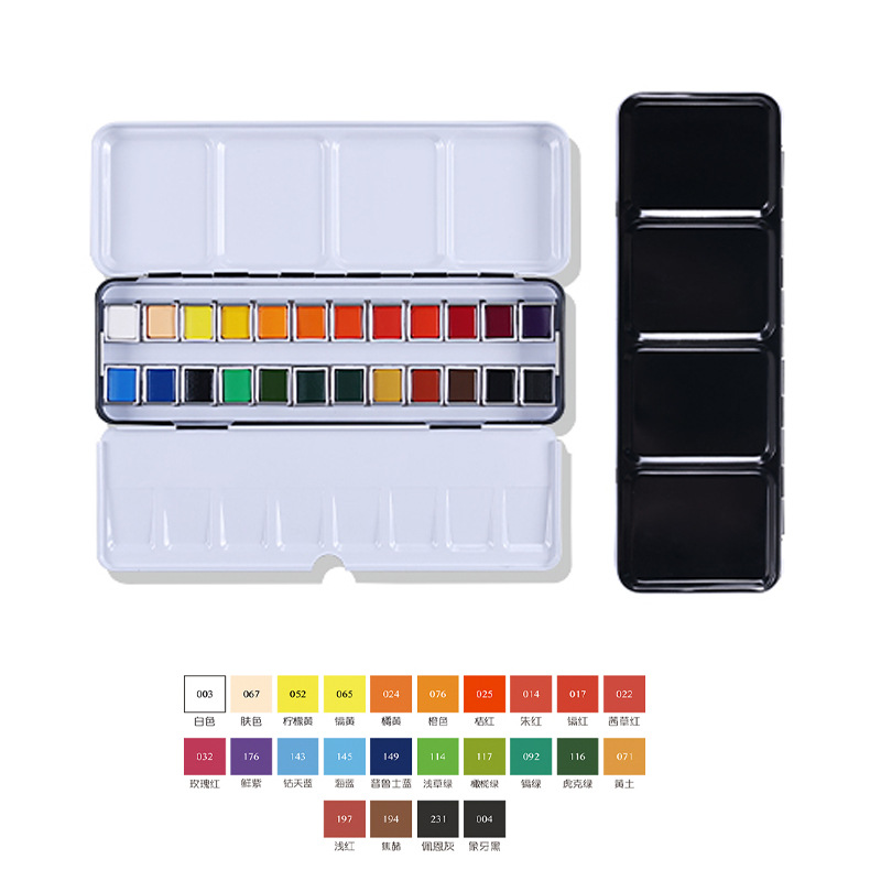 Xiupu sólido acuarela pintura acuarela herramienta traje principiante arte estudiante pintura portátil color nacarado