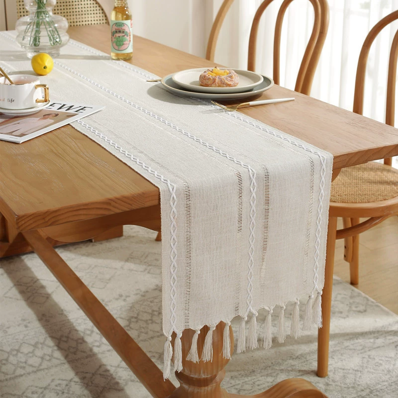Cross -border Amazon Simple handmade hand -woven hollow Su Table flag household American rural Christmas table cloth desktop