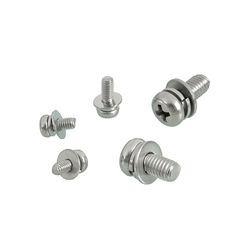 Wholesale round head machine screw 304316 stainless steel M3M4M5 cross slot flat spring washer three-in-one screw