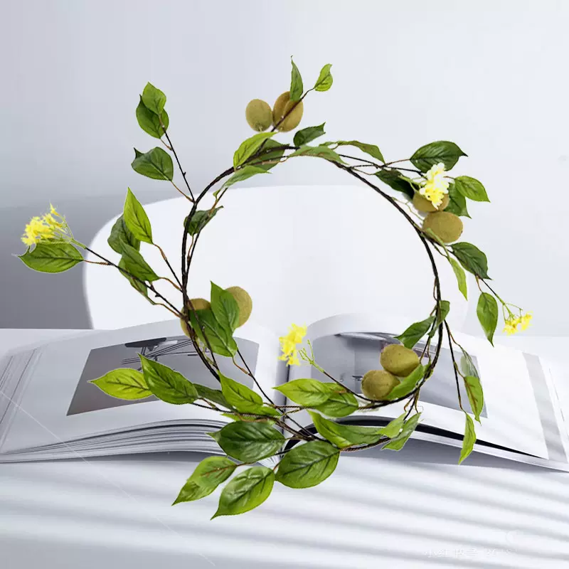 仿真植物猕猴桃藤条绿植假水果奇异果藤条装饰挂件假猕猴桃树叶